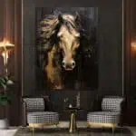 لوحة جدارية مطبوعة خيل