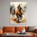 لوحة جدارية مطبوعة خيل