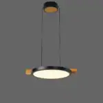 اضاءة جدارية معلقة دائري بإطار خشبي 120 سم