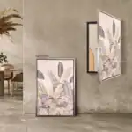 لوحة جدارية كانفس غطاء عداد بتصميم ورق اشجار 100*80